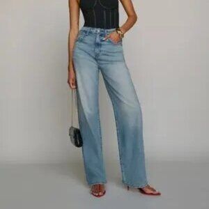 Reformation High Rise Straight Jeans | Malta Wash | Button Fly | Size 27